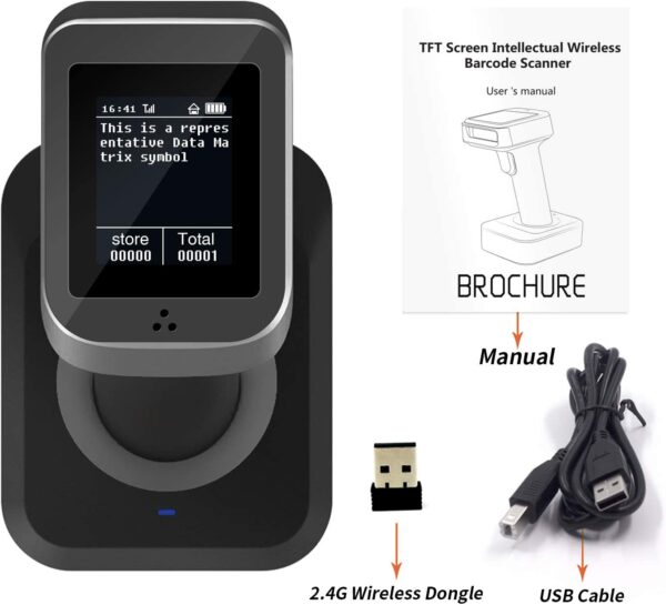 SymcodeMax SC-4959 bluetooth qr scanner with dock - accessories included
