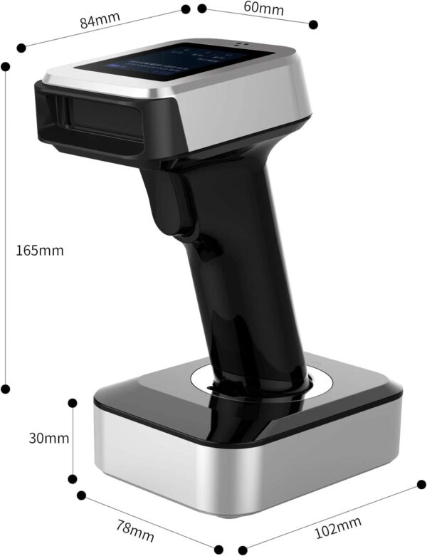 SymcodeMax SC-4959 bluetooth qr scanner with dock - dimensions